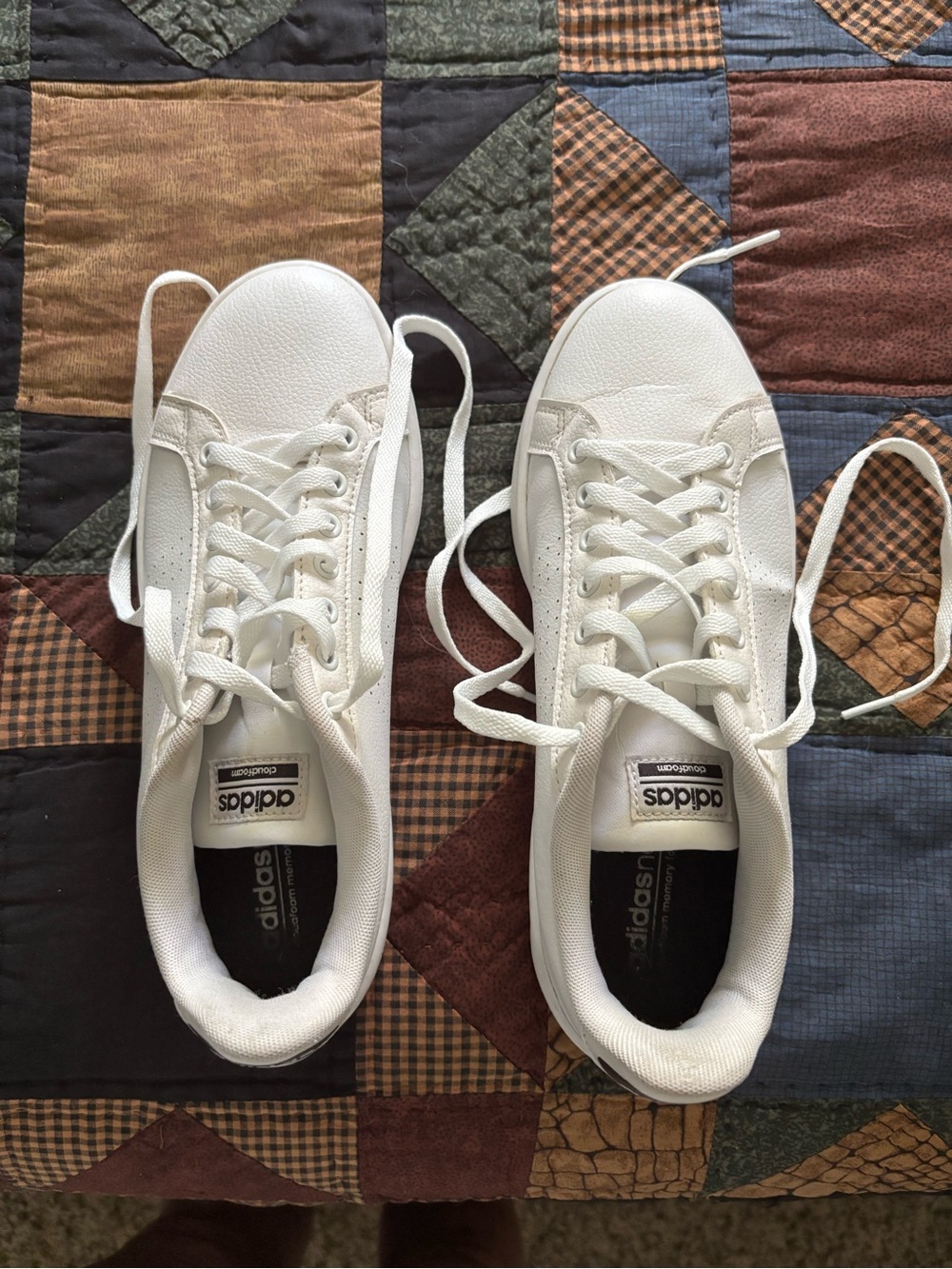 Adidas White Cloud Form Leather Sneakers Sz9